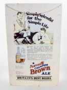 A Newcastle Brown Ale enamelled metal sign 61 cm x 38 cm