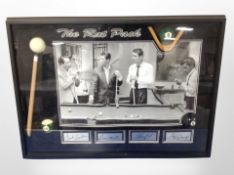 A framed Rat Pack montage bearing facsimile signatures,
