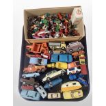 A group of vintage diecast metal vehicles including Dinky, Corgi, etc,