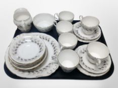 Twenty-one pieces of Royal Standard tea china.