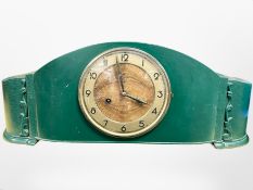 A painted Junghans Art Deco eight day mantel clock,