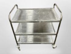 A Vogue stainless steel three tier catering trolley,