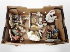 A box of Leonardo collection and Sitzendorf figures etc
