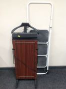 A Korby 4400 trouser press together with multi tread folding step