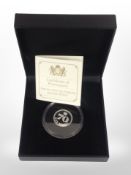 A Platinum Jubilee silver penny, in box with certificate.