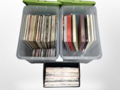 Two boxes and further case of LP' records, box sets and CD's, compilations including Elvis,