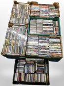 A pallet of six boxes of CD's and DVD's