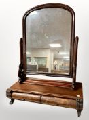 A William IV carved mahogany dressing table mirror,