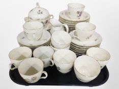 Approximately 42 pieces of Royal Copenhagen floral tea china.