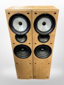 A pair of 20th-century floor-standing speakers marked 'Made in Belgium', height 85cm.
