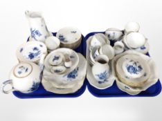 Approximately sixty one pieces of Royal Copenhagen blue and white tea and dinner porcelain