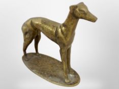 A brass figure of a greyhound,