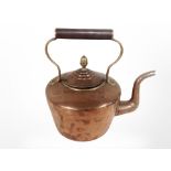 A large 19th century copper kettle,