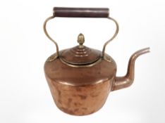 A large 19th century copper kettle,