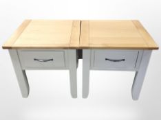 A pair of contemporary lamp tables fitted a drawer,