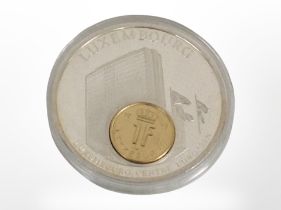 A large Luxembourg silver coin, diameter 50mm.