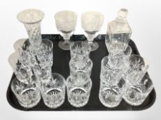 A group of crystal glasses,