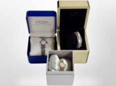 Three boxed lady's quartz wristwatches by Links, Rotary and Lorus.