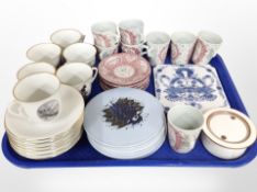 A group of ceramics, Bing and Grondahl tea china, Danish wall plates,