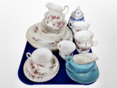 Twenty four pieces of Royal Albert Lavender rose tea china,