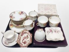 A group of Royal Stafford Bouquet tea china, together with a Mason's Mandalay red dish,