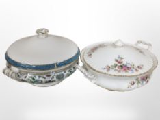 A Royal Albert Moss Rose tureen and a Wedgwood Babylon tureen