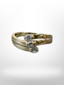 A 14ct gold CZ dress ring, size N. CONDITION REPORT: 2.