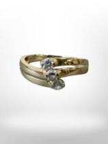 A 14ct gold CZ dress ring, size N. CONDITION REPORT: 2.