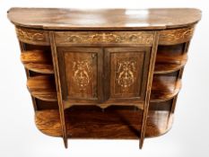 A Victorian rosewood and satin wood marquetry chiffonier base,