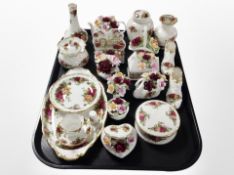 A collection of Royal Albert Old Country Roses cabinet china.