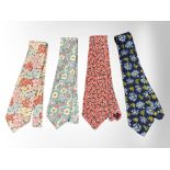 Three Liberty of London floral ties and a further Cerruti of Paris silk tie.