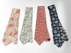 Three Liberty of London floral ties and a further Cerruti of Paris silk tie.