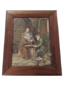 H P Eigmann : Two monks and a further gentleman sampling wine, oil on canvas, 32cm x 24cm.