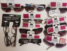 A collection of Foster Grant and F & F sunglasses