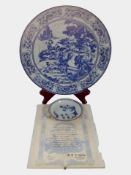 A Chinese blue and white porcelain dish from the Nanking cargo,