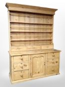 A Victorian pine farmhouse dresser,
