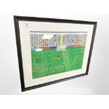 Gordon Barker : Newcastle United scoring v Sunderland, oil painting, 39cm x 29cm.