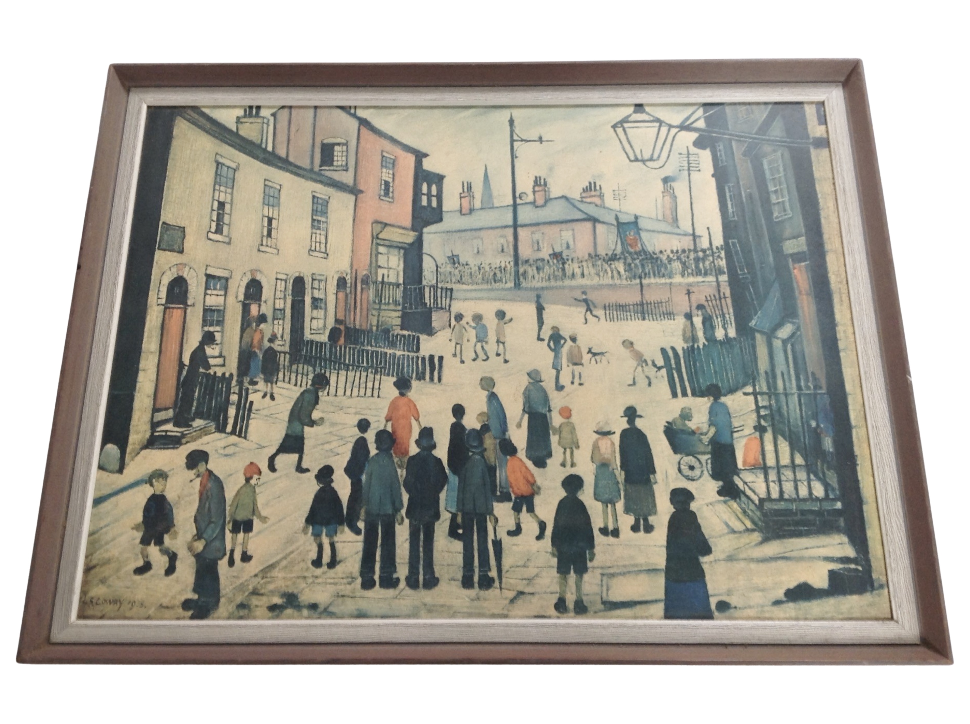 A print after L S Lowry, overall 50cm x 66cm.