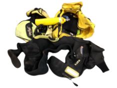 A group of scuba diving equipment.