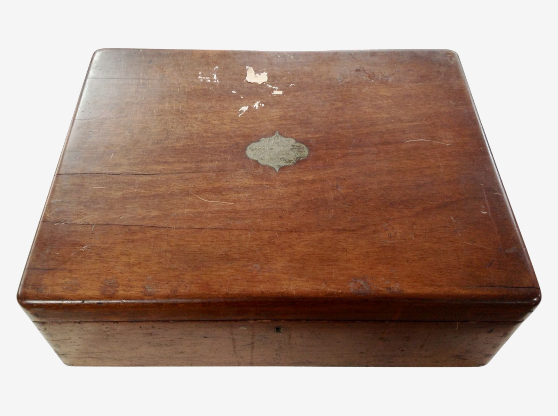 A mahogany cutlery canteen with lift-out tray containing community plate cutlery. - Image 2 of 2