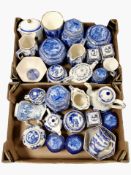Two boxes of assorted Ringtons ceramics including ginger jars, vases, teapots, etc.