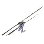 A Storm Pro 9' two piece fishing rod and a Steadfast 2XL 12' specialist pike rod