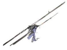 A Storm Pro 9' two piece fishing rod and a Steadfast 2XL 12' specialist pike rod
