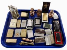 A group of novelty lighters, Zippo examples, etc.