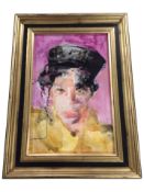 Nicholas Moon : Portrait of Prince, oil on board, 36cm x 23cm, signed verso and dated 2022.