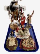 A group of Hamilton Collection Native American figures.