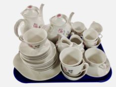 Approximately 38 pieces of Royal Doulton Pillar Rose tea china.