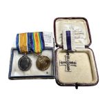 A group of three WWI miniature medals comprising Military Cross with inscription verso, 'Capt. P. W.