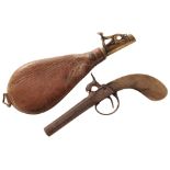 An early 19th-century percussion cap boot pistol,