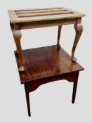 A mahogany square lamp table,